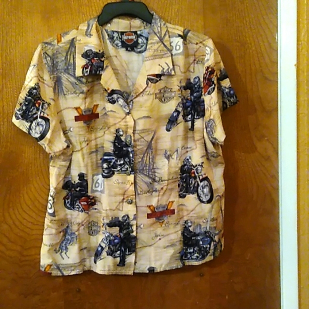 Harley Davidson Shirtsleeve Button Up Shirt